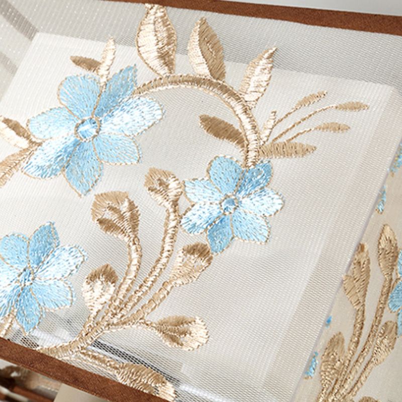 Lámpara de pared rectangular blanca metal clásico 1 lámpara de luz de luz lámpara con patrón de flores