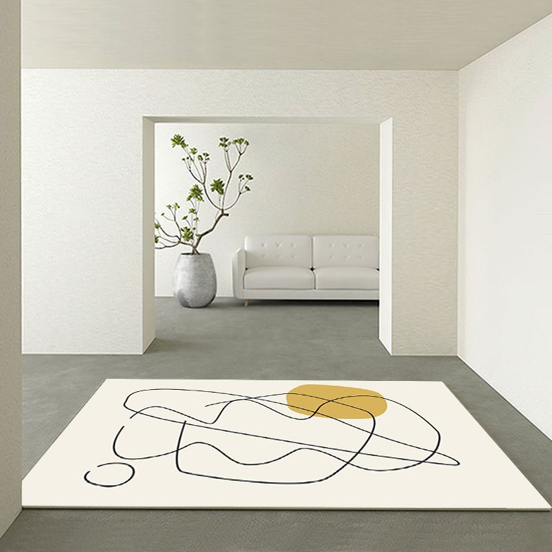 Alfombra de área de poliéster de alfombra de color de color de alfombra moderno con respaldo sin deslizamiento