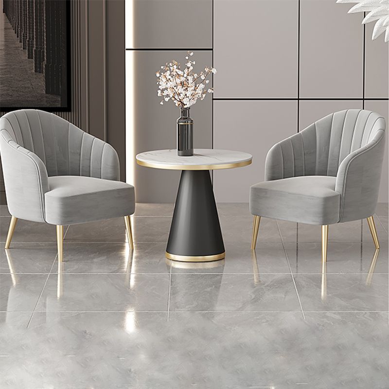 nordic Arms Included Gold Base Basic Four Leg Accent Armchair