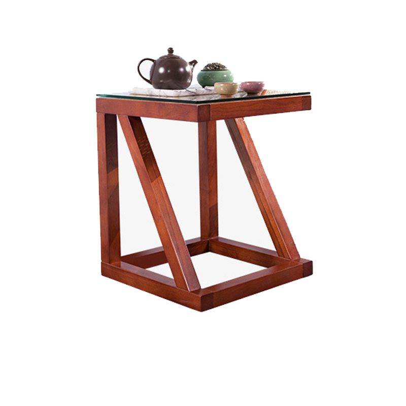 Contemporary Solid Wood Frame Square Living Room Accent Side Table