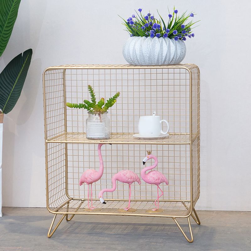 Metal Ladder Shelf Bookcase Glam Vertical Closed Back Book Shelf