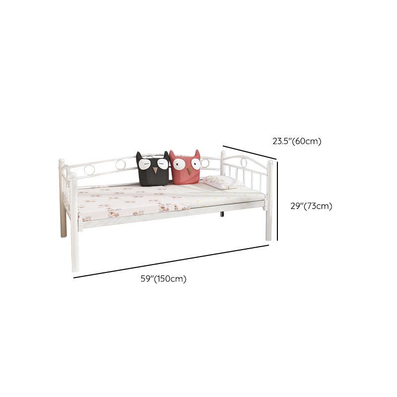 Metal Open Frame Bed with Detachable Guardrails Contemporary Kids Bed with Mattress
