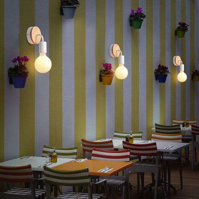 Moderne nackte Zwiebelwandhalterung Holzwandmontage Beleuchtung für Badezimmer