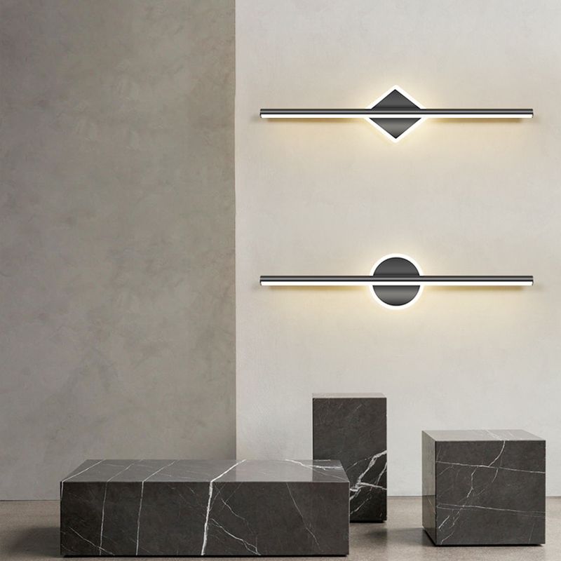 Linear Sconce Lights Modern Metal 2 Light Sconce Light Fixtures in Black Finish