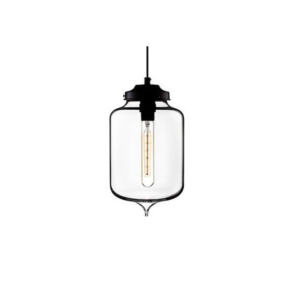 Teardrop Pendant Lighting in Modern Style Glass 1 Light Red/Brown/Blue Hanging Light