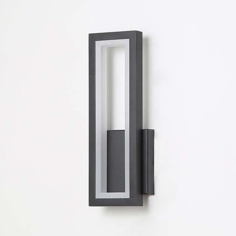 Rectangular Shape Wall Lamp Modern Style Metal 1 Lights Wall Light in White/Black