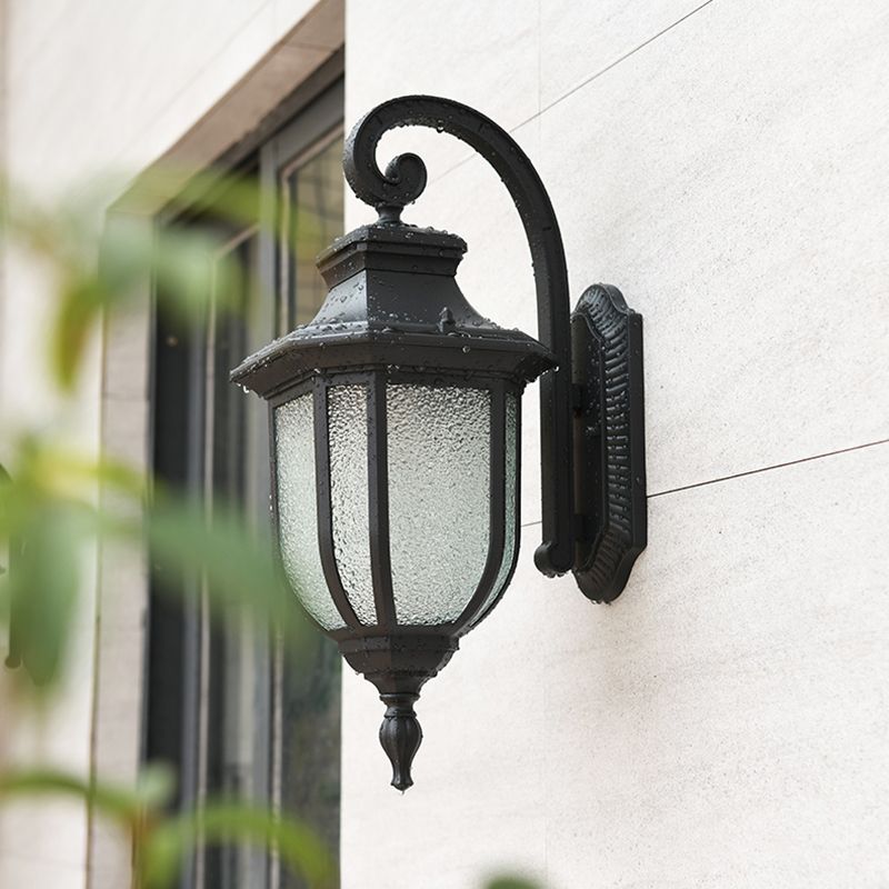 Contemporary Wall Sconce Water Glass Outdoor Wall Light Fixture for Courtyard