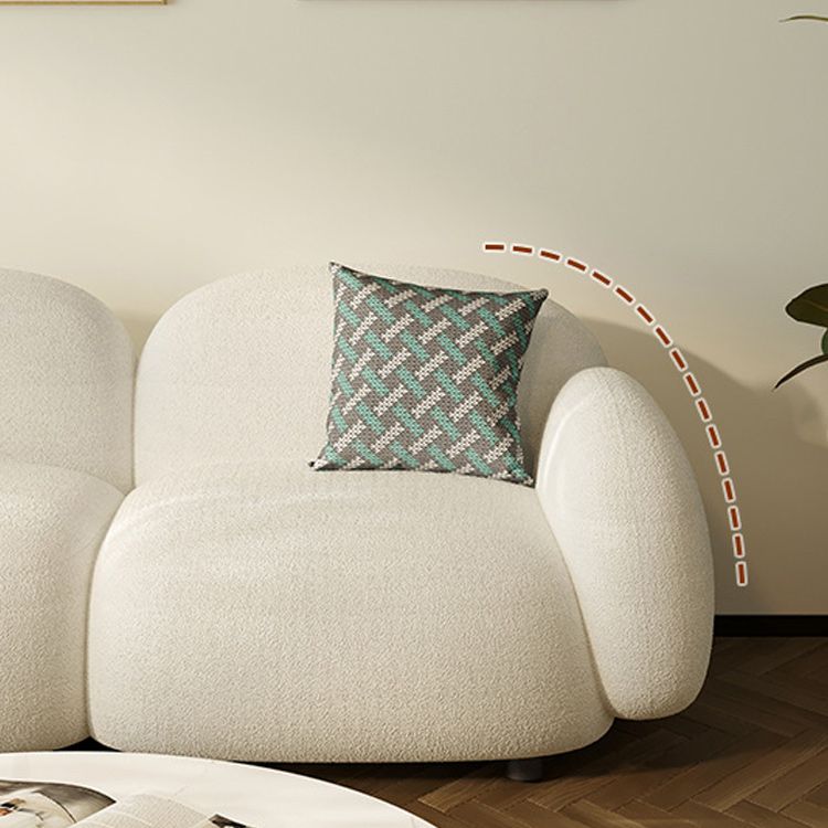 Square Arm Sofa Modern Style Faux Leather & Wool Standard Sofa