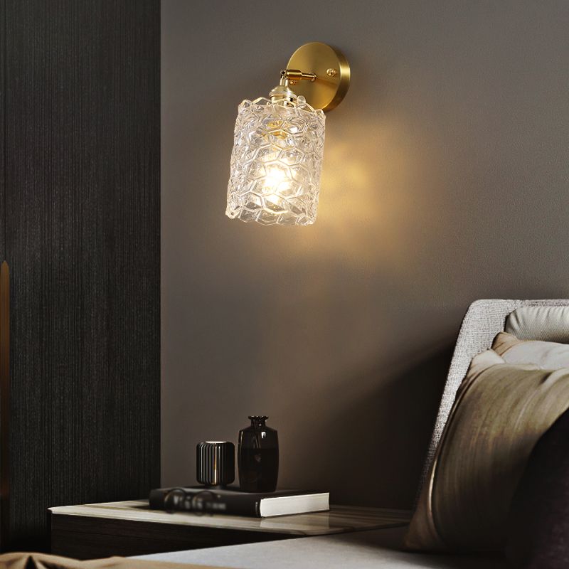 Minimalismo moderno Pronzo della parete della casa con ombra di vetro per camera da letto per bambini