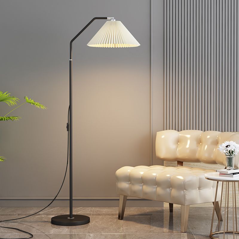 Luz de tela de forma geométrica Luz de lámpara de piso de estilo único de estilo moderno