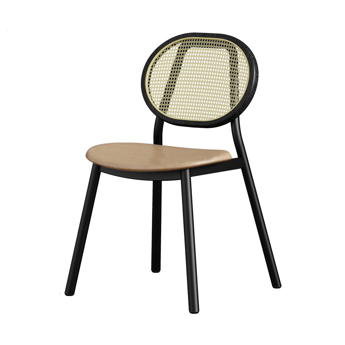 Silla lateral de comedor escandinava con respaldo abierto para silla lateral de comedor de cuero para el hogar