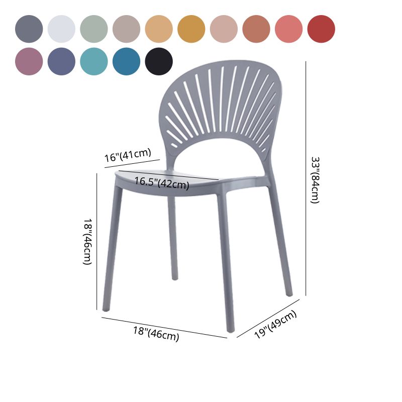 Estilo contemporáneo que cena la cocina plástica de la silla con la parte posterior abierta que cena las sillas sin brazos