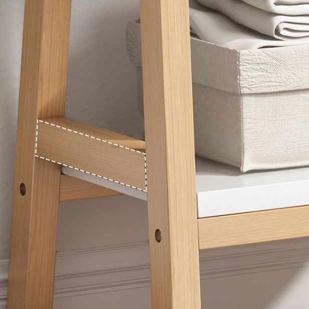 Modern Ladder Book Case 11" W Vertical Engineered Wood Open Bookcase for Home