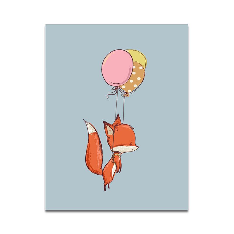 Peintures d'animaux et de ballons pour enfants, toile décorative, couleur claire, Art mural pour chambre de bébé