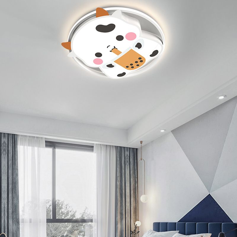 Lovely Cow LED Ceiling Light Modern Simple Style Flush-mount Lamp for Bedroom Living Room