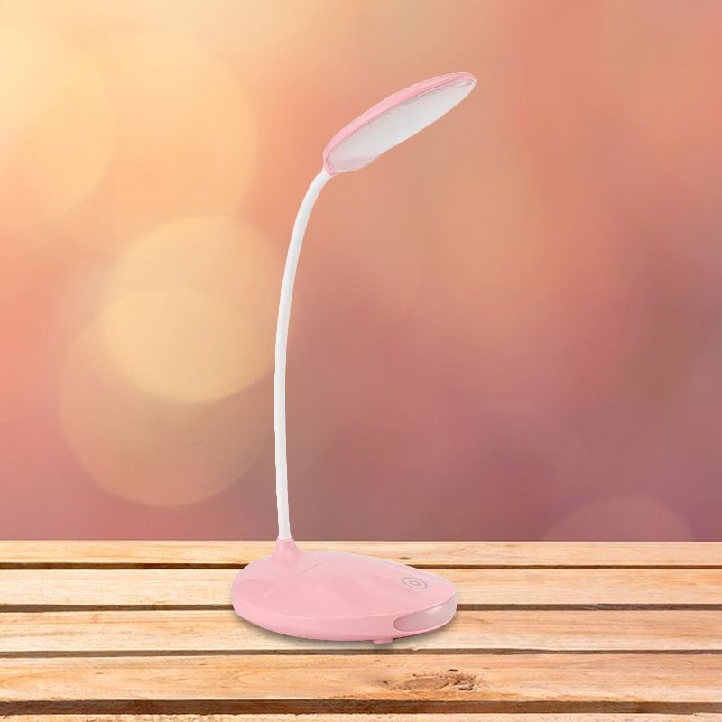 Pink/White LED Folding Desk Lamp Modern Style USB Charging Standing Table Light for Reading