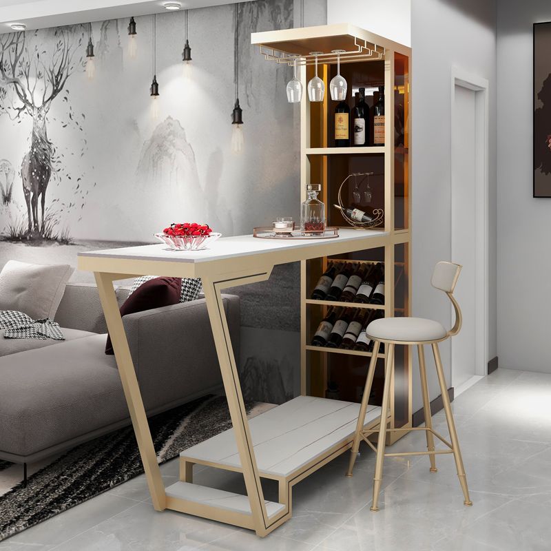 Modern Stone Bar Dining Table Rectangle Bar Table for Dining Room