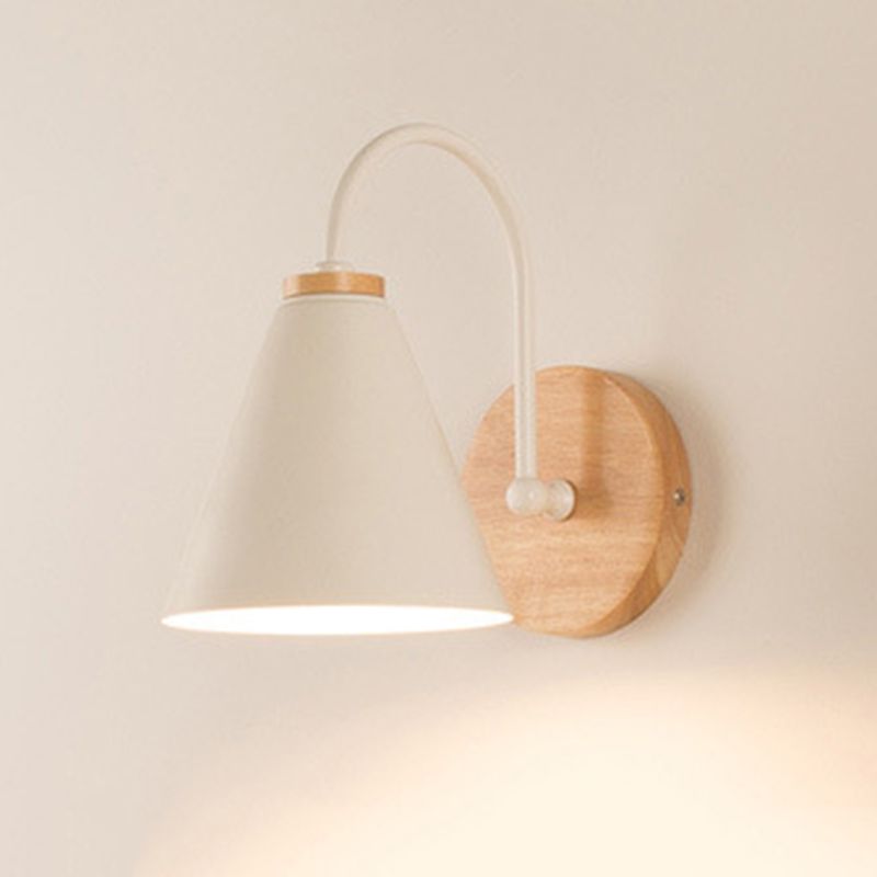 Iluminación de pared de sombra geométrica al estilo de madera simple de lectura de la pared de la pared en blanco y negro