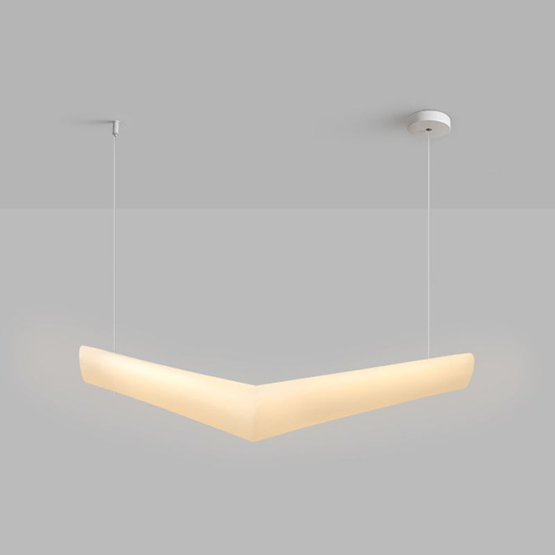 V Shape Island Light Minimalist Led colgante de plástico para comedor para el comedor