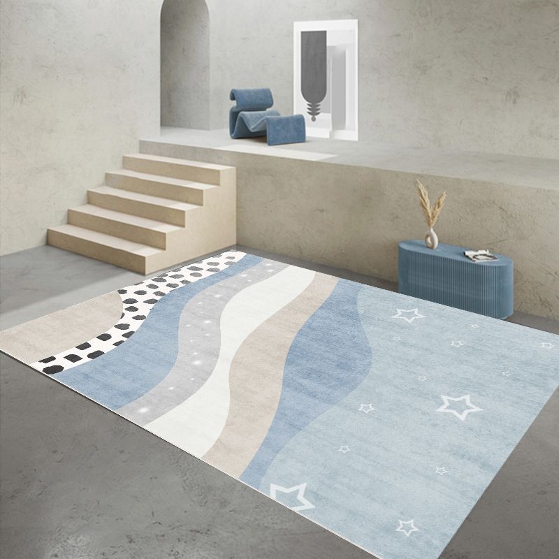 Modern Ombre Pattern Rug Polyester Indoor Carpet Non-Slip Backing Area Rug for Living Room