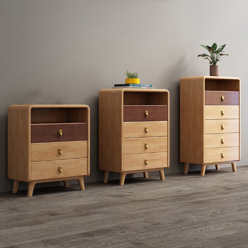 Contemporary Chest Solid Wood with Drawer Rectangle Squared Legs Accent Chest