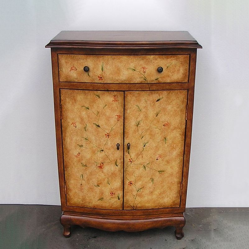 Mid-Century Modern Rectangle Cabinet Wood Side Cabinet with Drawer