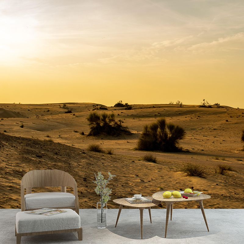 Desert Landscape Mural Wallpaper Modern Style Mildew Resistant for Living Room