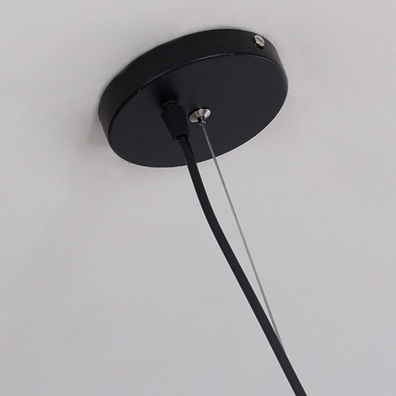 White Geometric Silk Pendant Light Nordic Modern Down Lighting for Living Room