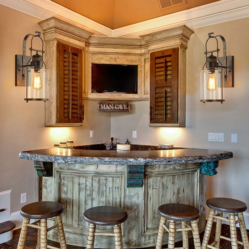 Industrielle Vintage Ein Wandleuchte Schmiedeeisenwandlicht für Innenräume