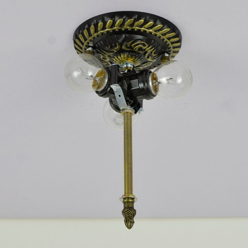 Plafonnier en verre taillé libellule, style Tiffany, 3 têtes, luminaire encastré en Bronze
