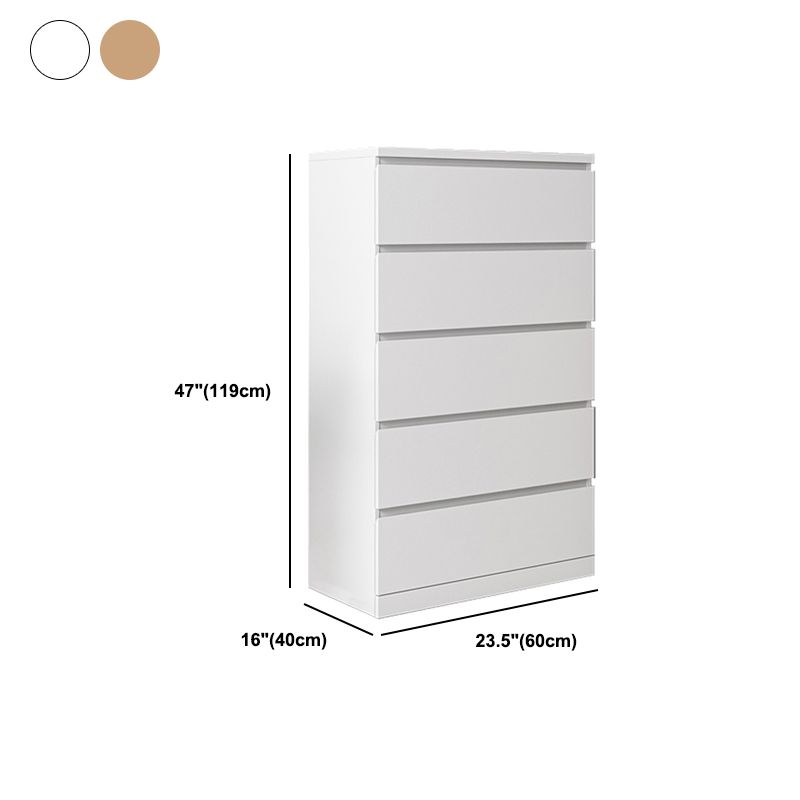 Contemporary Wood Accent Chest with 4/5 Drawers Rectangle Standard Chest