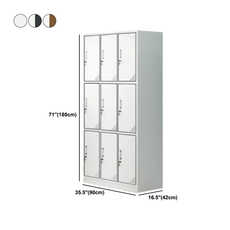 Contemporary Steel Storage Cabinet Hinged Wardrobe Armoire for Home