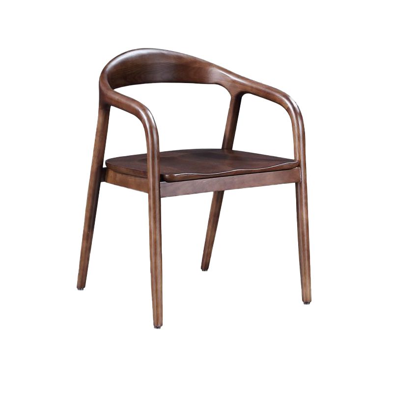 Contemporary Kitchen Dining Arm Chair Open Back Rubberwood Chair