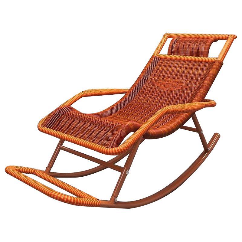 Modern Rattan Rocker Chair Reclining Rocking Chair for Home Decor