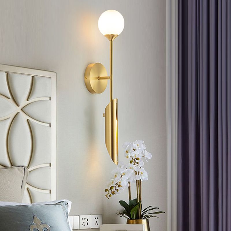 Modern Style Wall Sconce 2 Light Glass Globe Wall Sconce Lighting for Bedroom