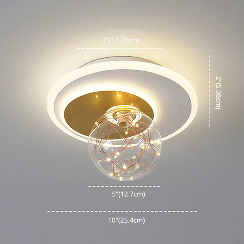 Modern Luxury Style Spherical Flush Mount Ceiling Light Fixtures Glass Ceiling Mount Chandelier