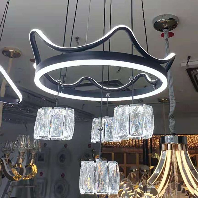 Ultra-moderner Einfachheit Ring Hanging Deckenleuchte Kristall Suspension Anhänger Licht für das Restaurant