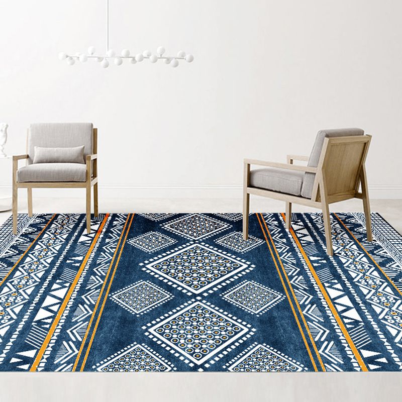 Exotic Multi-Color Boho Rug Polyester Seamless Geometric Pattern Rug Anti-Slip Pet Friendly Machine Washable Carpet for Room