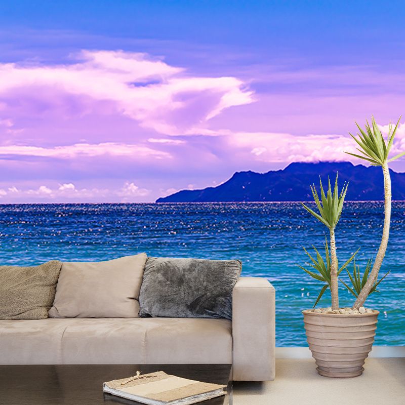 Tropical Sea Mural Moisture Resistant Wall Art for Guest Room Decor, Waterproofing