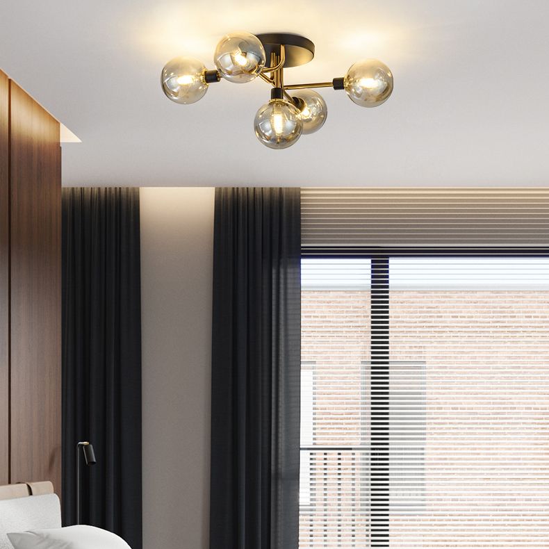 Nordic Style Metal Ceiling Light Ball Shape Shade Ceiling Lamp for Bedroom
