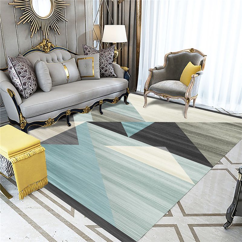 Light Yellow Modern Indoor Rug Polyester Graphic Rug Non-Slip Backing Rug for Living Room