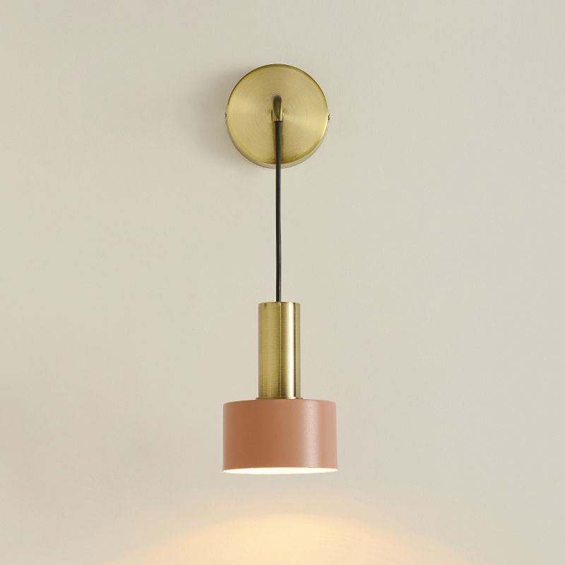 Postmodern Small Wall Hanging Light Metallic Single-Bulb Bedside Reading Wall Lamp