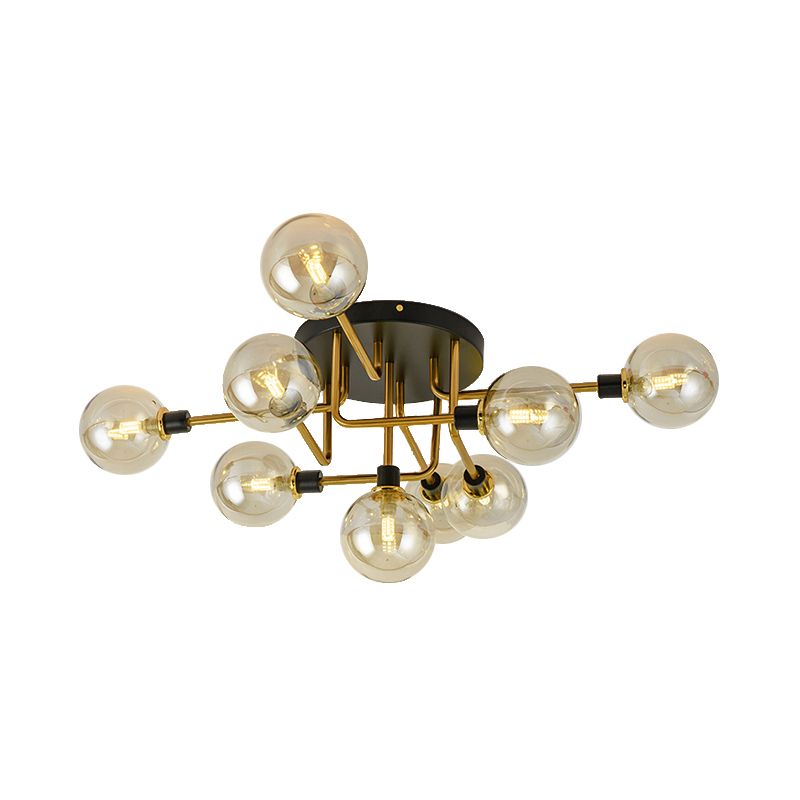 Sphere Shade Semi Plafond Mount Light Multi-Head Modern Moden Mermor Metal Plafond Plafond for Hotel