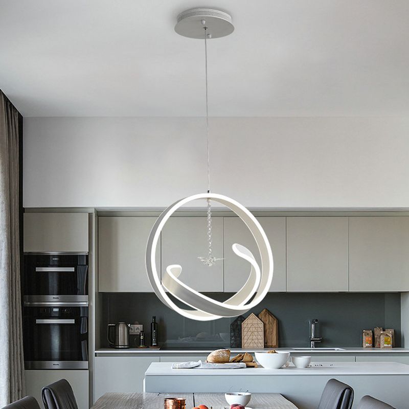 Twist Hanging Light Freeture Slease Stile Acrilico LEDELIO BIANCO LA LADULIRE LUCE DI PENDANTE, LUCE COLDA/BIANCA