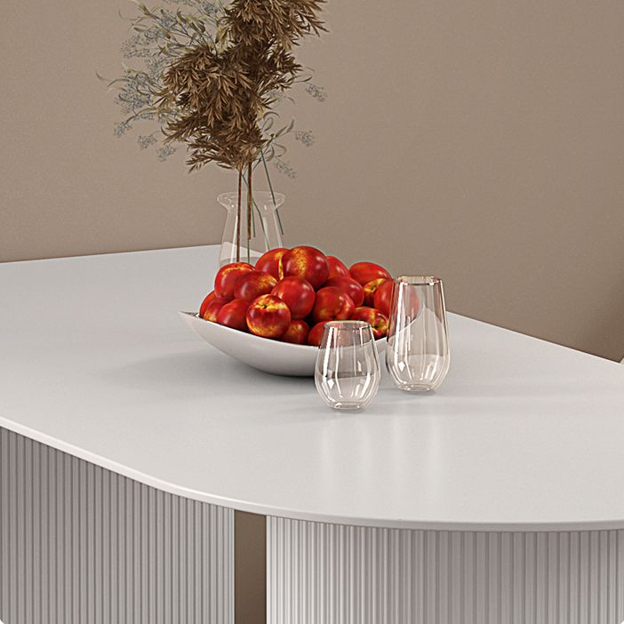 Solid Wood Modern Free Form Dining Table Sintered Stone Top Table for Dining Room