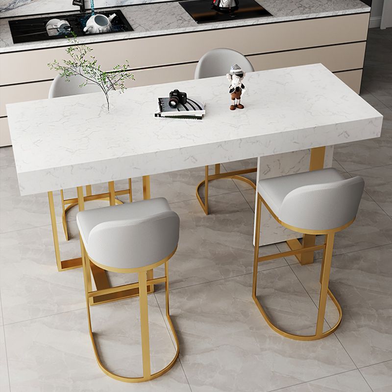 Scandinavian Bucket Counter & Bar Stool Faux Leather Bar Stool for Dining Room