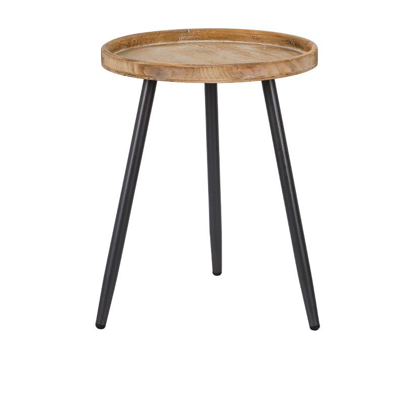 Rustic Style Coffee Cocktail Table 3 Legs Wooden Round Coffee Table