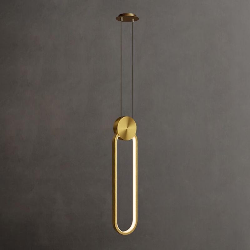 Geometric Metal Suspended Lighting Fixture 1 Light Pendant Lighting Fixture in Gold