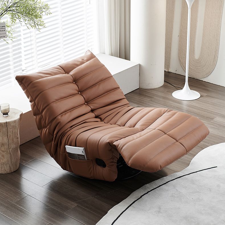 Microsuede Recliner Chair Modern Swivel Base Standard Recliner