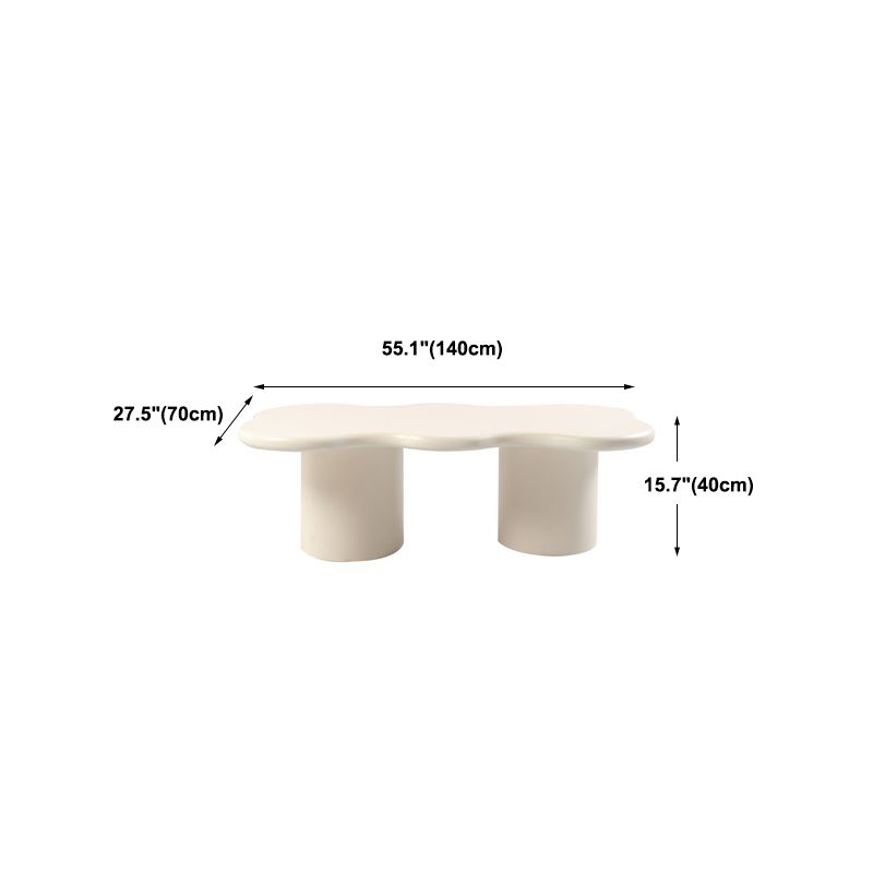 1 White Coffee Table Solid Wood Round Coffee Table Minimalist